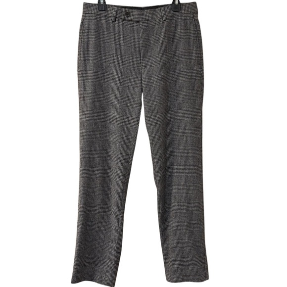 Lauren Ralph Lauren grey checked plaid wool blend trousers, 32x32 - Picture 1 of 8